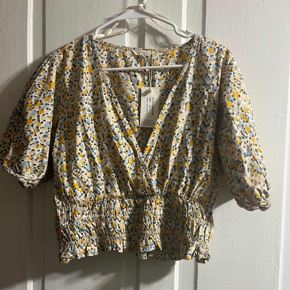 Floral Print Wrap Top
